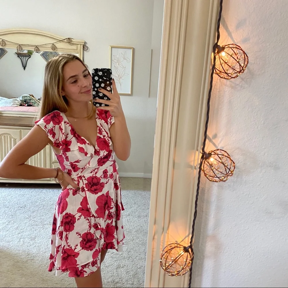 FREE PEOPLE WRAP FLORAL DRESS - Picture 6 of 10